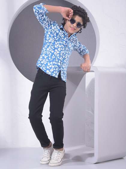 Crimsoune Club Boys Slim
                    Fit Floral Printed Casual Shirt