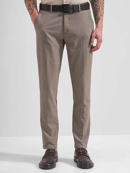 HIGHLANDER Men Slim
                        Fit Trousers