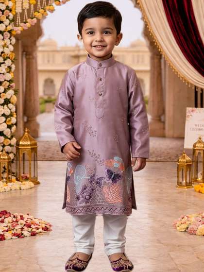 BAESD Boys Ethnic Motifs
                    Embroidered Regular Kurta with Pyjamas