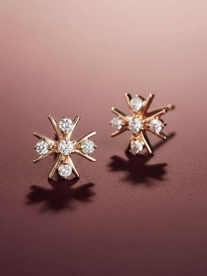 MAEJOY Snow flake
                          Lab grown diamond 92.5 Sterling Silver 18KT
                          Rose gold plated Earrings