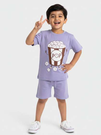 Orange Sugar Unisex
                        Kids Printed T-shirt with Shorts