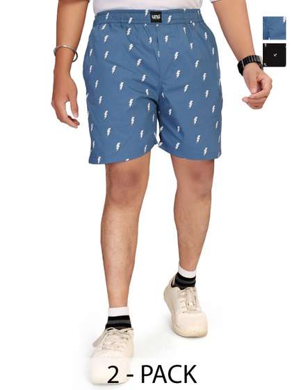 UNOseven Boys Pack of
                      2 Printed Cotton Shorts