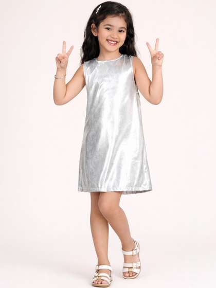 PICCOLO Girls
                    Embellished Round Neck Leather Dress