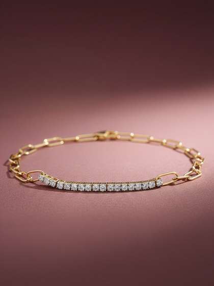 MAEJOY Elegant Lab
                        Grown Diamond 92.5 Sterling Silver 18KT Gold
                        Plated Tennis Bracelet