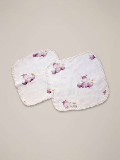 DEBAANS Kids Set of 2
                      Hippo Printed Eco Friendly Washcloths