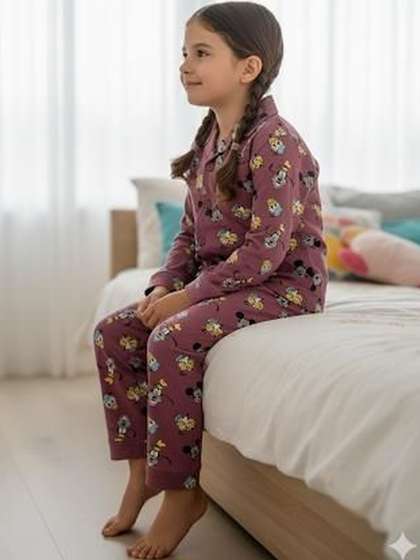 TONY & JONY Girls
                    Printed Shirt with Pyjamas