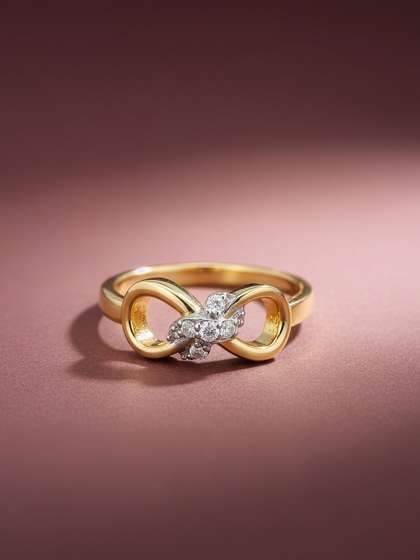MAEJOY Infinity Lab
                        Grown Diamond 92.5 Sterling Silver 18KT Gold
                        plated Adjustable Ring