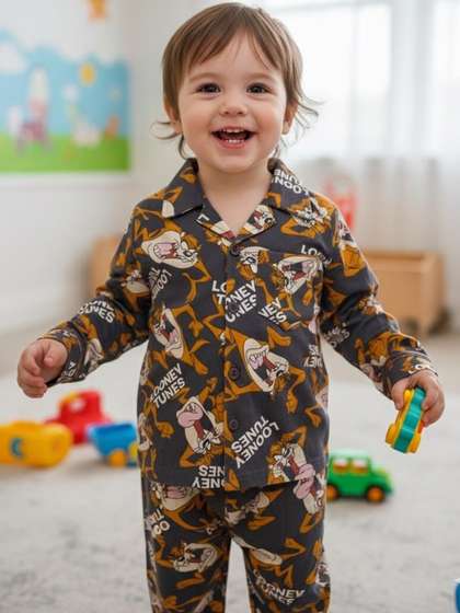 TONY & JONY Unisex
                      Kids Printed T-shirt with Pyjamas