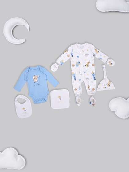 Pantaloons Baby Boys
                      Pack Of 7 Pure Cotton Baby Apparel Gift Set