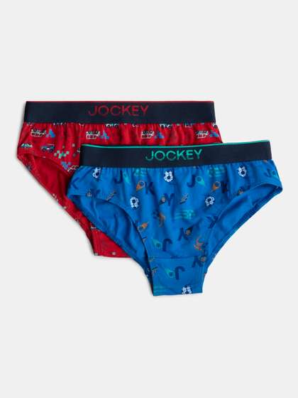 Jockey Pack Of 2 Boys
                      Super Combed Cotton Printed Brief with Ultrasoft
                      Waistband - PB04