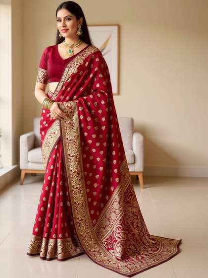 SZN Woven Design
                        Zari Silk Blend Banarasi Saree