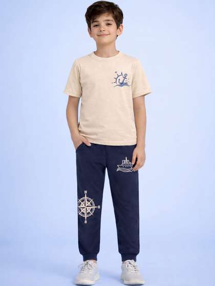 HERE&NOW Boys
                    Printed T-Shirt & Track Pant Set