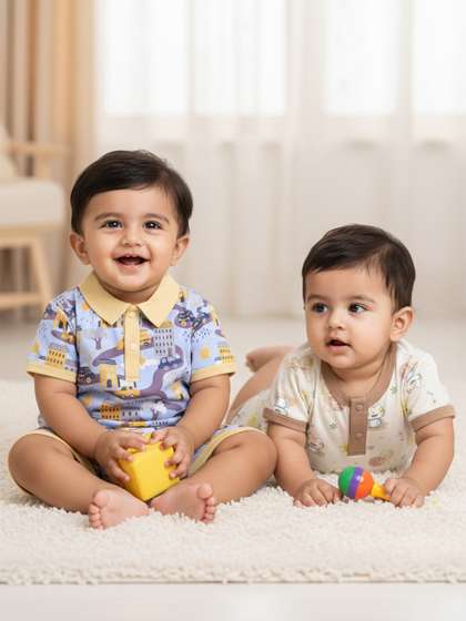 BABY GO Boys Printed
                      T-shirt with Shorts