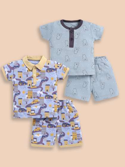 BABY GO Boys Printed
                    T-shirt with Shorts