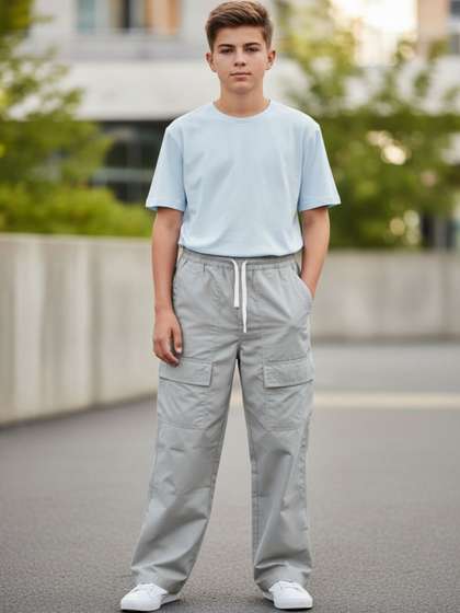 V-Mart Boys Solid
                      Twill Cargo N Joggers