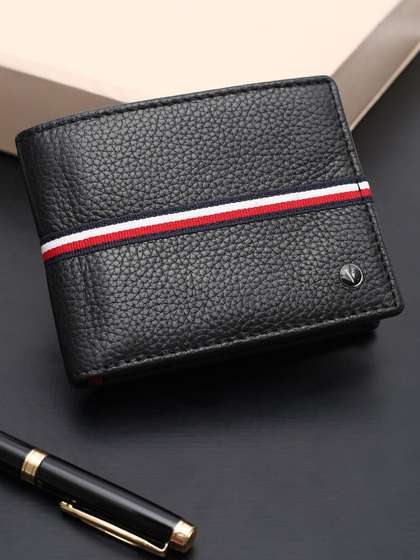 Van Heusen Men Textured
                    Leather Wallets