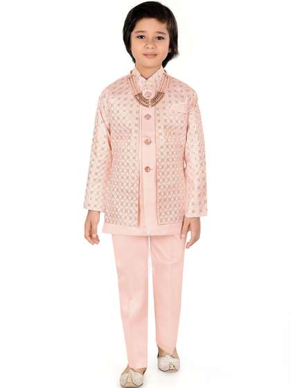 joley poley Boys
                        Embroidered Mandarin Collar Sherwani