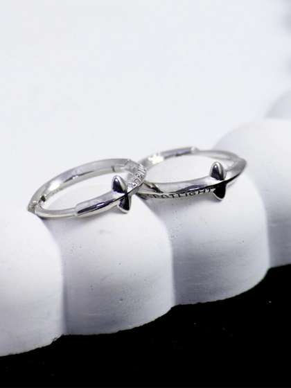 SALTY Silver-Plated
                    Circular Hoop Earrings