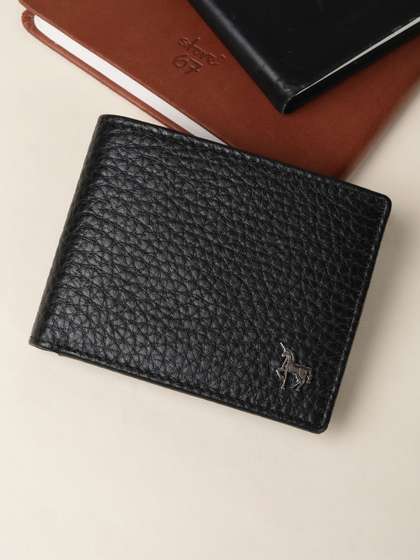 Van Heusen Men Textured
                    Leather Wallets