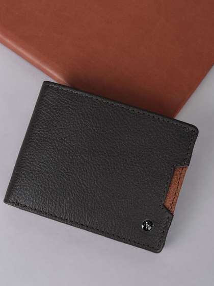 Van Heusen Men Textured
                    Leather Wallets