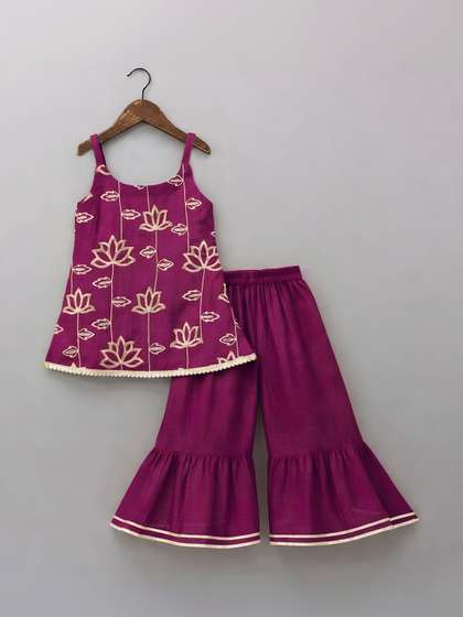 KidsFlower Girls
                    Embroidered Kurta with Sharara