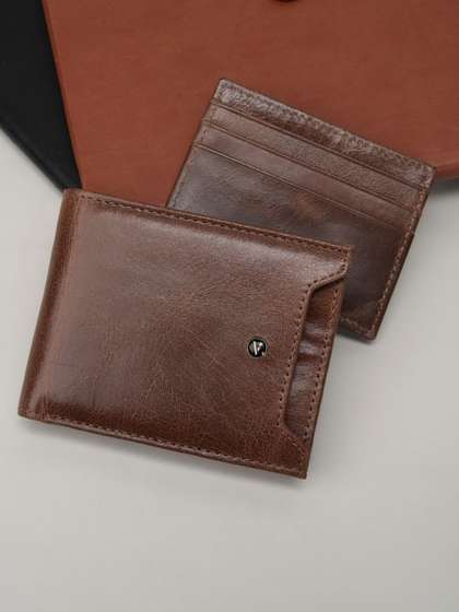 Van Heusen Men Textured
                    Leather Wallets