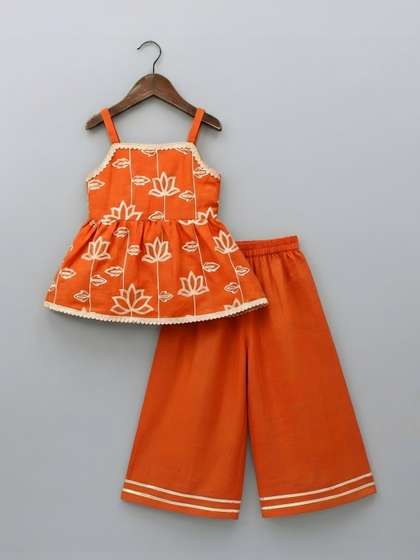 KidsFlower Girls
                    Embroidered Kurta with Palazzos