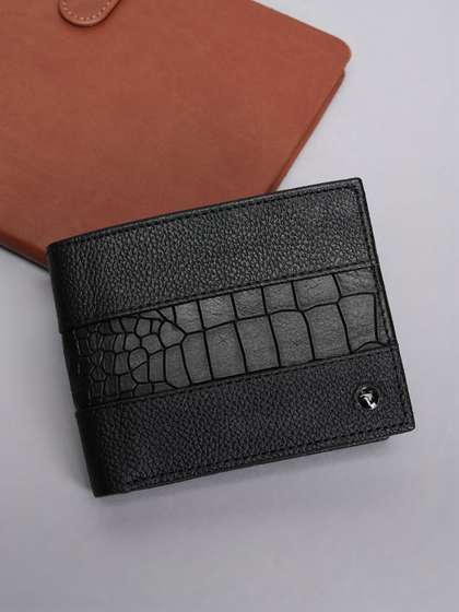 Van Heusen Men Textured
                    Leather Wallets
