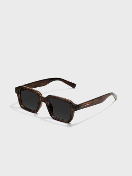 SAM & MARSHALL
                        Black Lens & Brown Square Sunglasses with