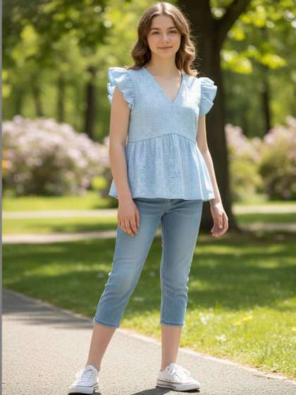 V-Mart Ruffles Cotton
                      Top