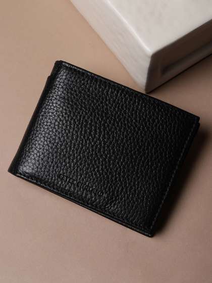 Peter England Men
                    Textured Leather Wallets