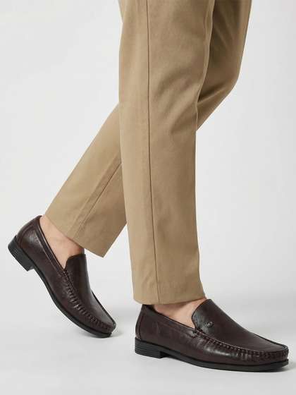 Styli Brown Round
                          Toe Slip-On Loafers Formal Shoes