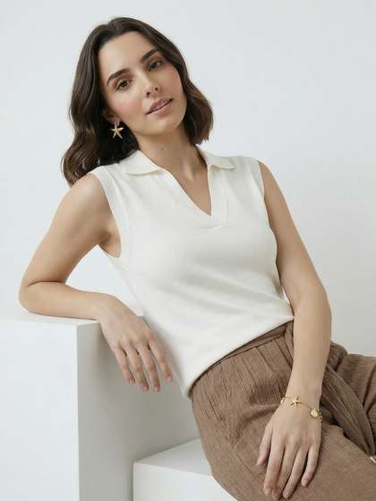 Mast & Harbour
                        Polo Collar Sleeveless T-shirt