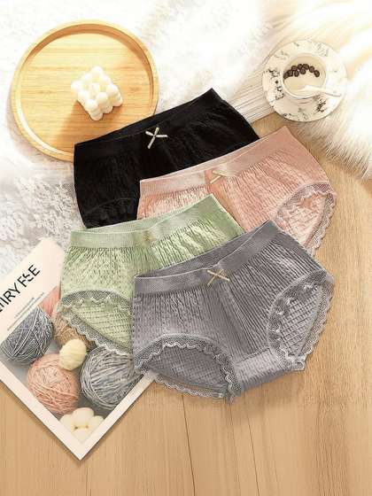 Moda Rapido Women
                        Pack of 4 Self Design Leak-Proof Seamless
                        Assorted Hipster Briefs