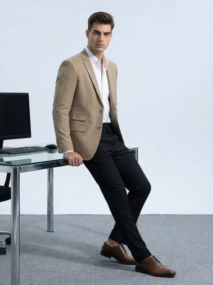 INVICTUS Self Design
                        Single-Breasted Formal Blazer
