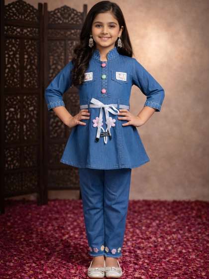 Sangria Girls Top
                          With Trousers Clothing Set