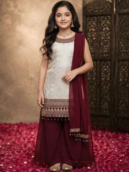 Aarika Girls Pure Silk
                    Poly Georgette
