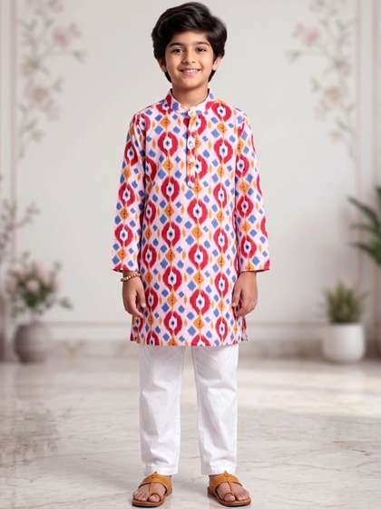 KiddoPanti Boys Printed
                    Regular Pure Cotton Kurta with Pyjamas