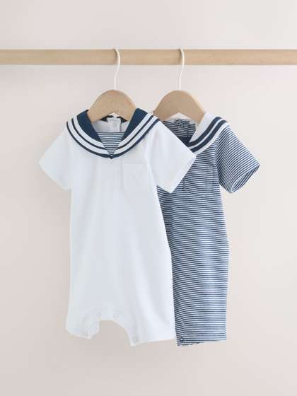 NEXT Kids Boys Pack Of 2
                    Striped Romper