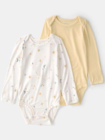 Carter's Infants Pack Of
                    2 Assorted Envelope Neck Long Sleeves Bodysuit