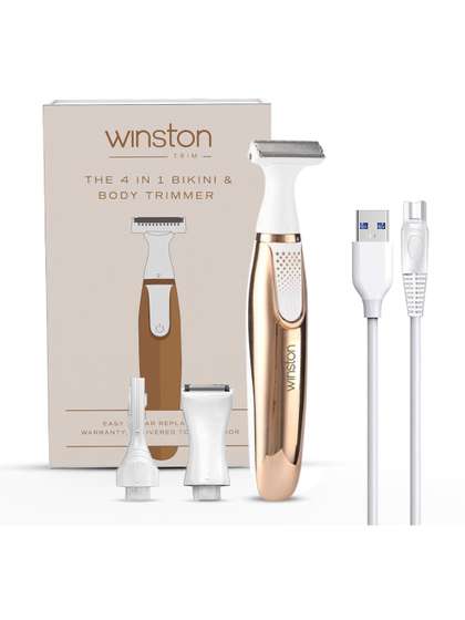 WINSTON Rechargeable
                    4-in-1 Full Body & Bikini Trimmer with 4 Heads
                    & Safety Lock Feature