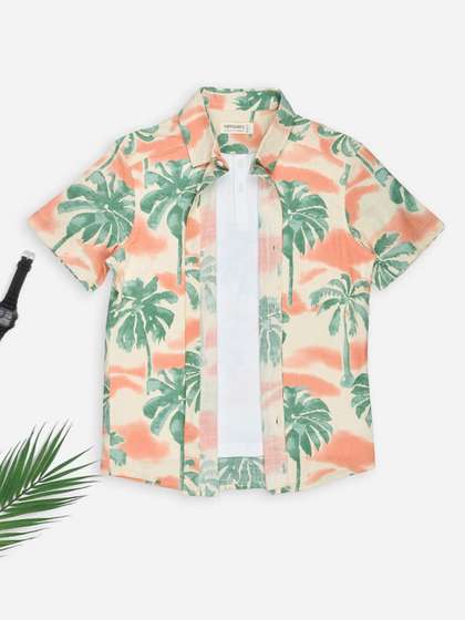 Pantaloons Junior
                        Boys Floral Printed Casual Shirt