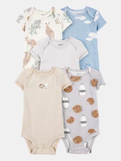 Carter's Infants Boys
                    Pack Of 5 Assorted Envelope Neck Short Sleeves
                    Bodysuit