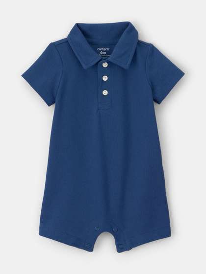 Carter's Boys Pure
                    Cotton Polo Neck Romper