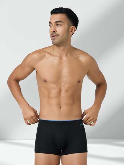 XYXX Men Solid Uno
                        IntelliSoft Micro Modal Black Trunk XYTRNK54