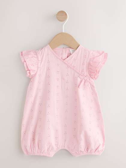 NEXT Infants Girls
                    Schiffli Pure Cotton Romper