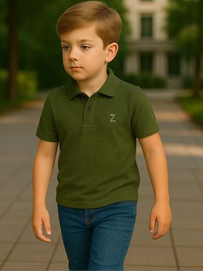 ZAKAR STYLE Unisex Kids
                    Green Pure Cotton Tshirts