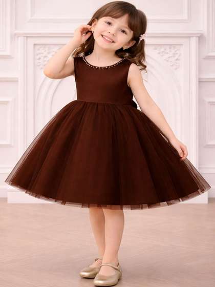 DELIMA FASHION Net Fit
                      & Flare Dress