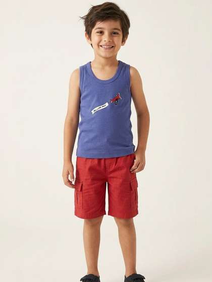 Moda Rapido Boys Printed
                    Cotton Basic Innerwear Vest