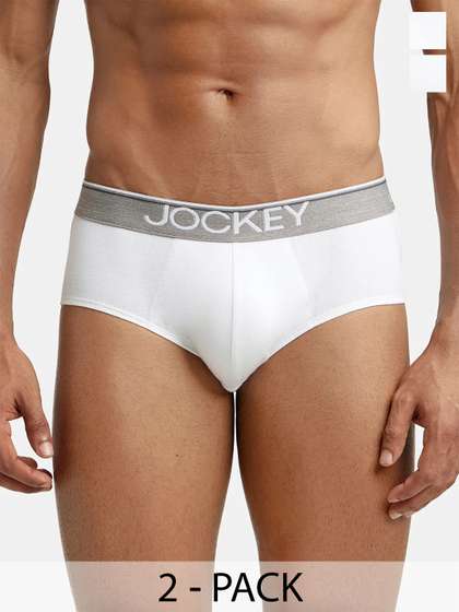 Jockey MODERN
                          CLASSIC Men Pack of 2 White Briefs 8037